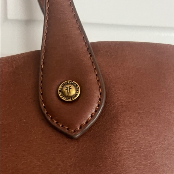 Frye Kenzie Brown Cognac Leather Tote Bag - Picture 4 of 8